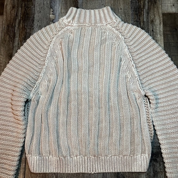Free People Sweatheart Sweater in Sand Castle Chunky Knit Mockneck XS - Picture 6 of 7
